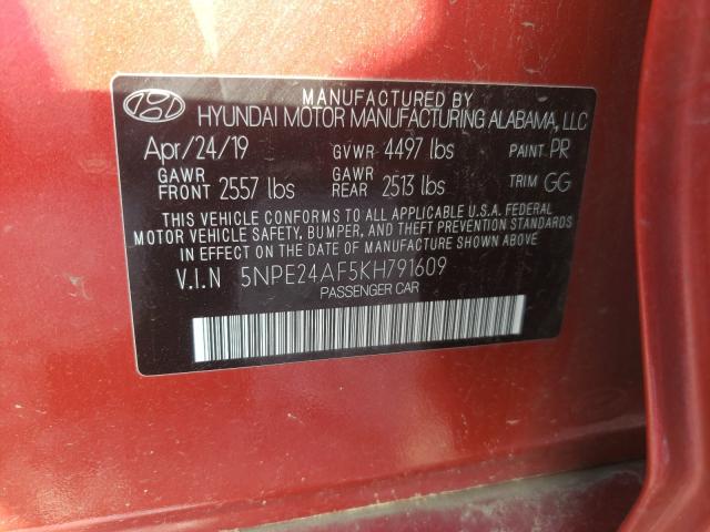 Photo 9 VIN: 5NPE24AF5KH791609 - HYUNDAI SONATA SE 