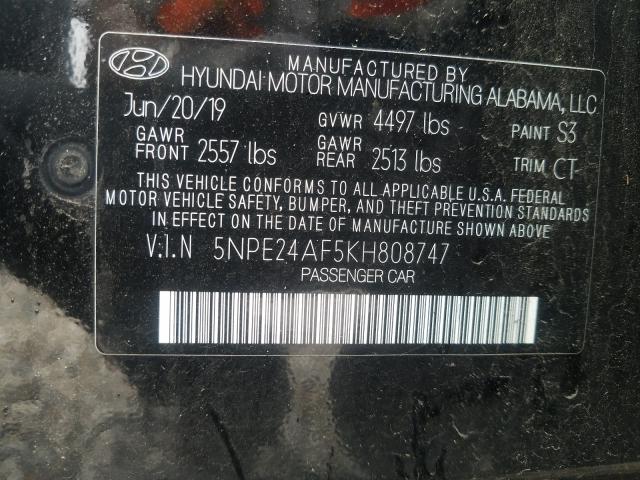 Photo 9 VIN: 5NPE24AF5KH808747 - HYUNDAI SONATA SE 