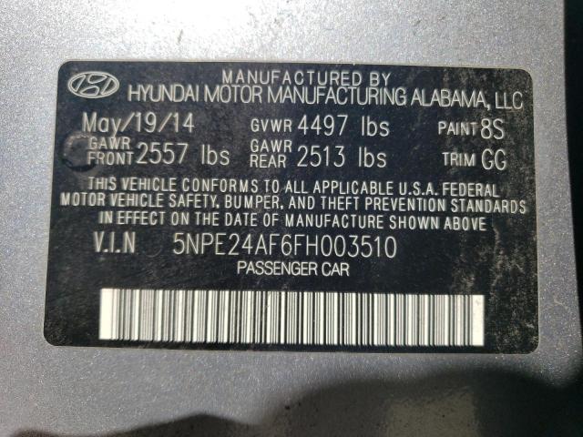 Photo 12 VIN: 5NPE24AF6FH003510 - HYUNDAI SONATA SE 