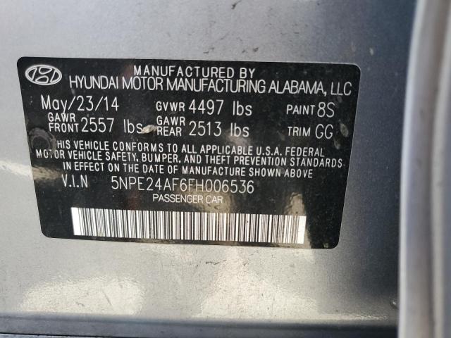 Photo 12 VIN: 5NPE24AF6FH006536 - HYUNDAI SONATA SE 