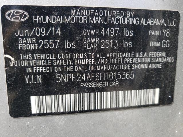 Photo 11 VIN: 5NPE24AF6FH015365 - HYUNDAI SONATA 