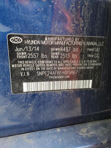 Photo 11 VIN: 5NPE24AF6FH019867 - HYUNDAI SONATA SE 