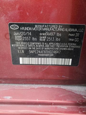 Photo 12 VIN: 5NPE24AF6FH024647 - HYUNDAI SONATA 