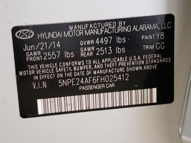 Photo 11 VIN: 5NPE24AF6FH025412 - HYUNDAI SONATA SE 