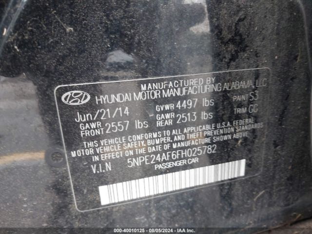 Photo 8 VIN: 5NPE24AF6FH025782 - HYUNDAI SONATA 