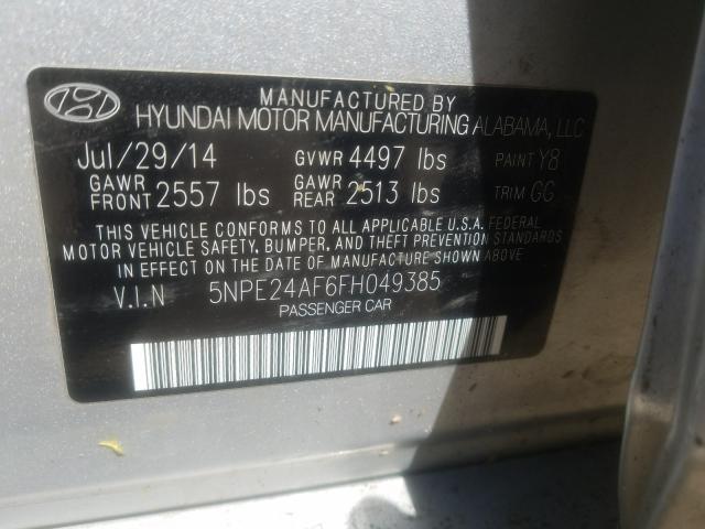 Photo 9 VIN: 5NPE24AF6FH049385 - HYUNDAI SONATA SE 