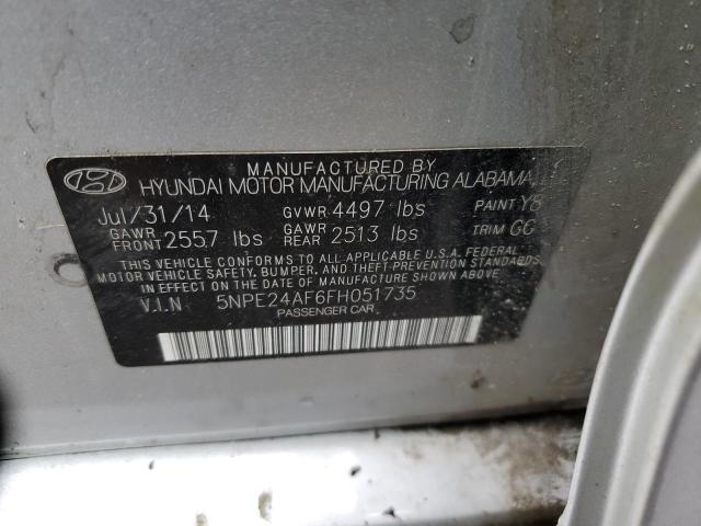 Photo 11 VIN: 5NPE24AF6FH051735 - HYUNDAI SONATA SE 