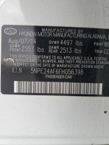 Photo 11 VIN: 5NPE24AF6FH056398 - HYUNDAI SONATA SE 