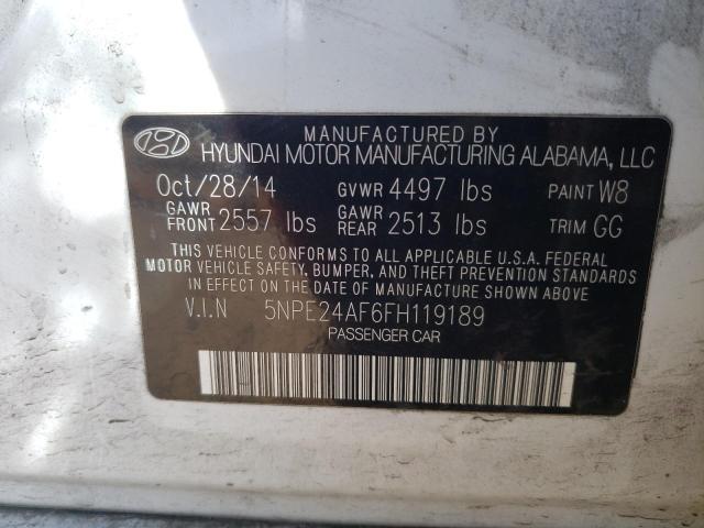 Photo 11 VIN: 5NPE24AF6FH119189 - HYUNDAI SONATA 