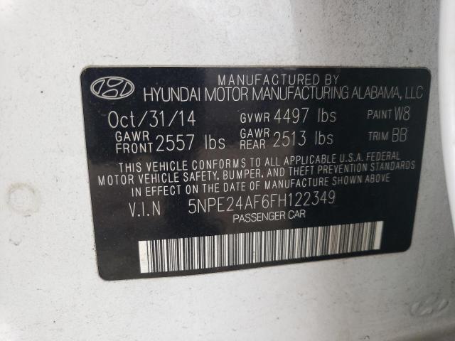 Photo 11 VIN: 5NPE24AF6FH122349 - HYUNDAI SONATA SE 