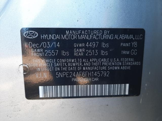 Photo 9 VIN: 5NPE24AF6FH145792 - HYUNDAI SONATA SE 