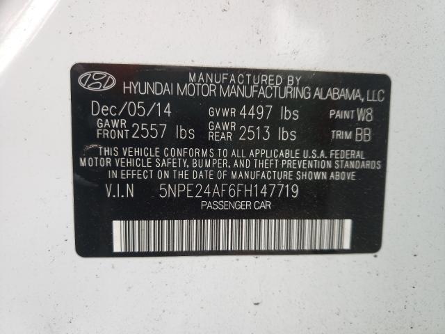 Photo 9 VIN: 5NPE24AF6FH147719 - HYUNDAI SONATA SE 