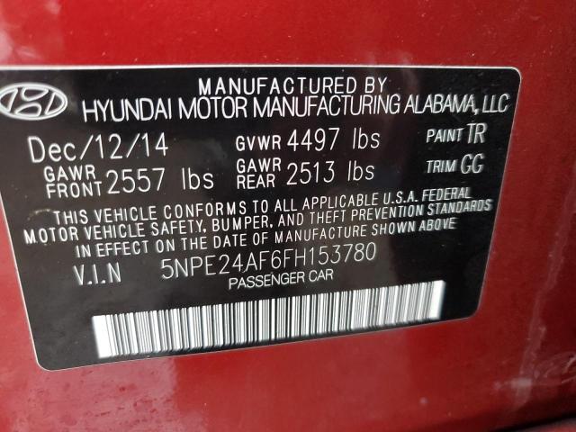 Photo 11 VIN: 5NPE24AF6FH153780 - HYUNDAI SONATA 