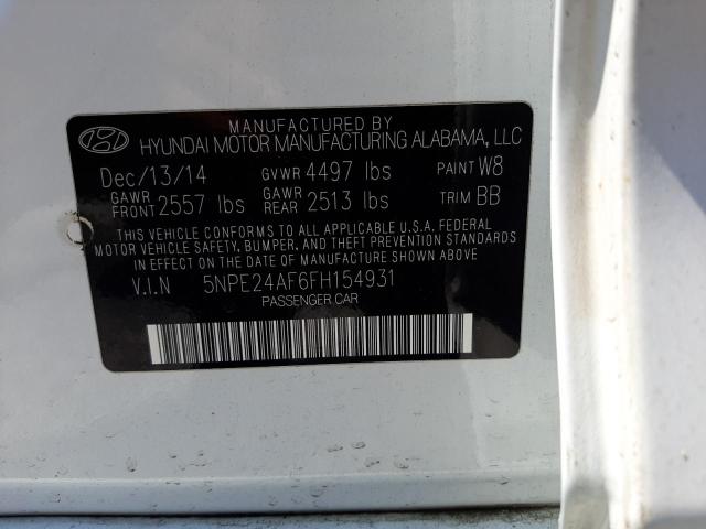 Photo 11 VIN: 5NPE24AF6FH154931 - HYUNDAI SONATA SE 