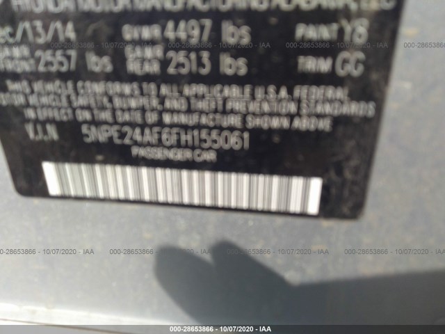 Photo 8 VIN: 5NPE24AF6FH155061 - HYUNDAI SONATA 