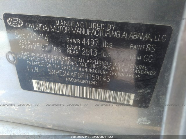 Photo 8 VIN: 5NPE24AF6FH159143 - HYUNDAI SONATA 