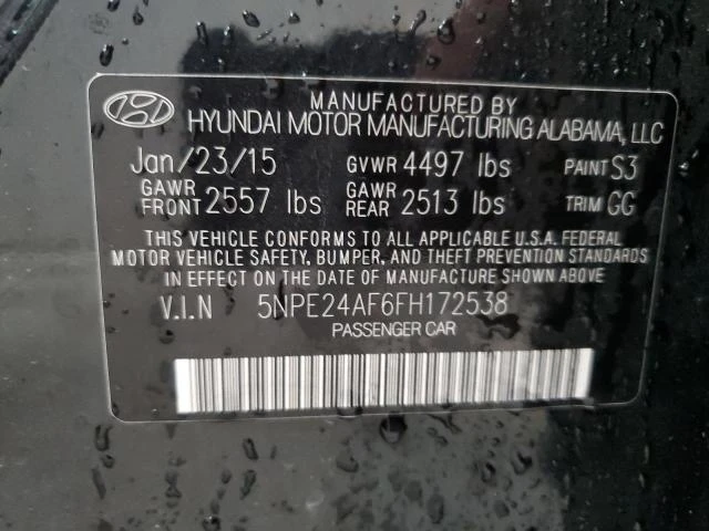 Photo 11 VIN: 5NPE24AF6FH172538 - HYUNDAI SONATA SE 