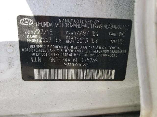 Photo 11 VIN: 5NPE24AF6FH175259 - HYUNDAI SONATA SE 