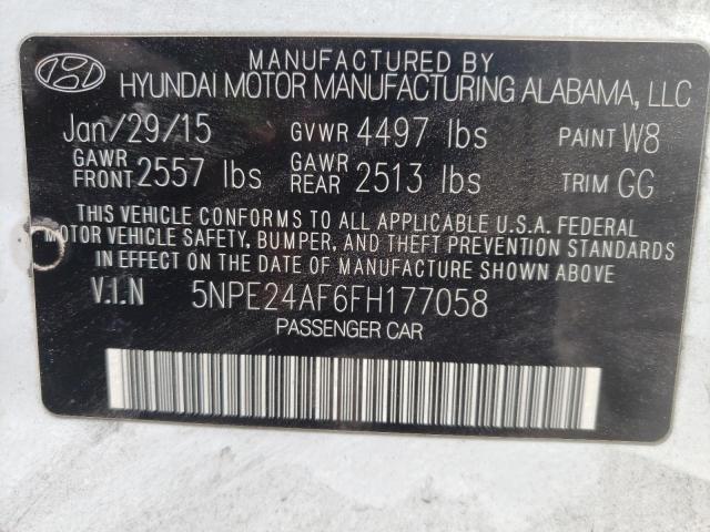 Photo 9 VIN: 5NPE24AF6FH177058 - HYUNDAI SONATA SE 