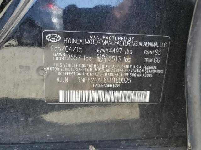 Photo 11 VIN: 5NPE24AF6FH180025 - HYUNDAI SONATA SE 