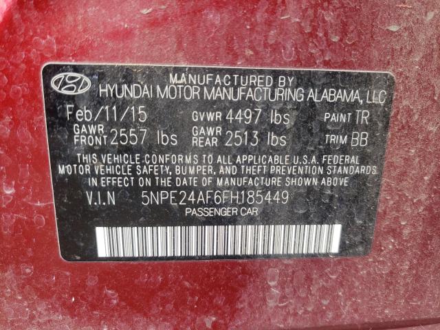 Photo 9 VIN: 5NPE24AF6FH185449 - HYUNDAI SONATA 