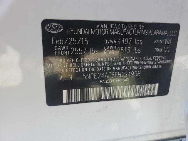 Photo 11 VIN: 5NPE24AF6FH194958 - HYUNDAI SONATA SE 