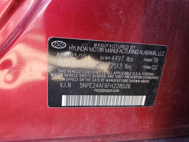 Photo 11 VIN: 5NPE24AF6FH228526 - HYUNDAI SONATA 