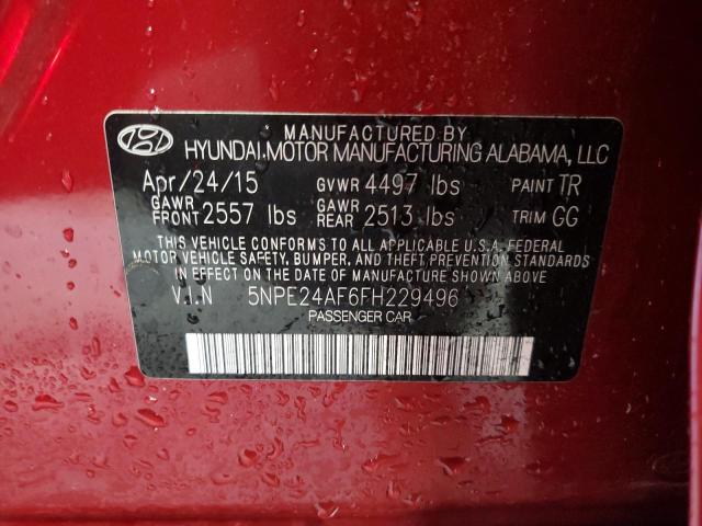 Photo 9 VIN: 5NPE24AF6FH229496 - HYUNDAI SONATA SE 