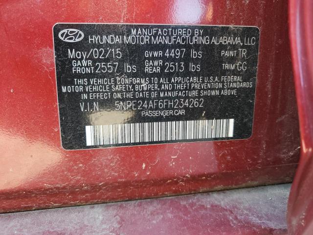 Photo 12 VIN: 5NPE24AF6FH234262 - HYUNDAI SONATA SE 