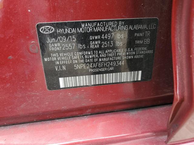 Photo 11 VIN: 5NPE24AF6FH249344 - HYUNDAI SONATA SE 