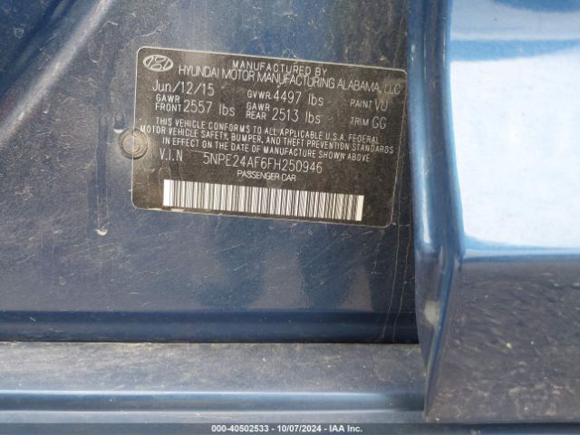 Photo 8 VIN: 5NPE24AF6FH250946 - HYUNDAI SONATA 