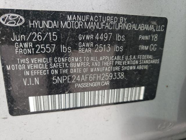 Photo 9 VIN: 5NPE24AF6FH259338 - HYUNDAI SONATA SE 