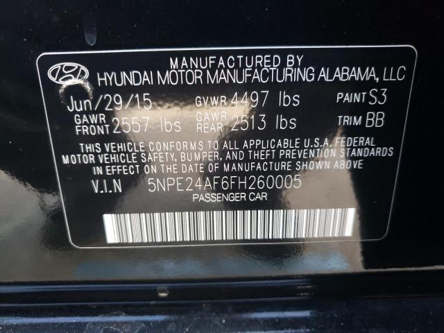 Photo 9 VIN: 5NPE24AF6FH260005 - HYUNDAI SONATA SE 