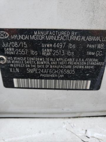 Photo 12 VIN: 5NPE24AF6GH265805 - HYUNDAI SONATA SE 