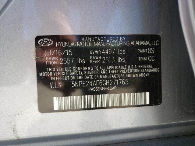 Photo 9 VIN: 5NPE24AF6GH271765 - HYUNDAI SONATA 