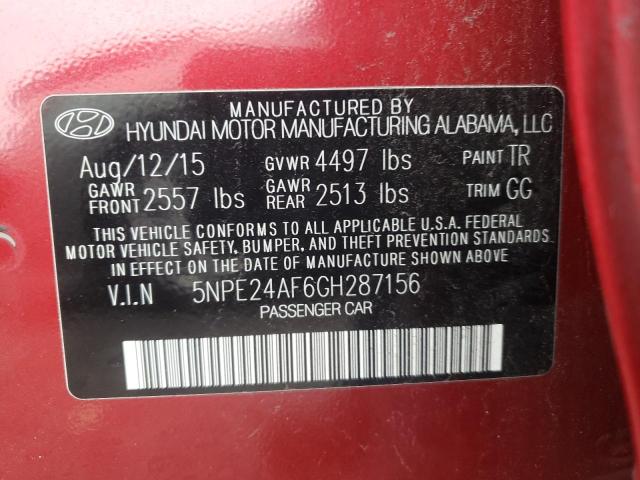 Photo 9 VIN: 5NPE24AF6GH287156 - HYUNDAI SONATA SE 