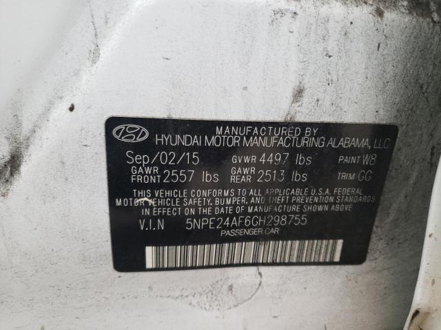 Photo 11 VIN: 5NPE24AF6GH298755 - HYUNDAI SONATA 