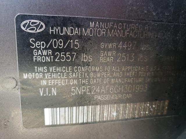 Photo 9 VIN: 5NPE24AF6GH301993 - HYUNDAI SONATA SE 