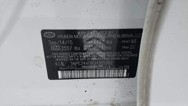 Photo 2 VIN: 5NPE24AF6GH305302 - HYUNDAI SONATA 