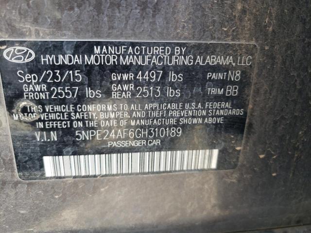 Photo 11 VIN: 5NPE24AF6GH310189 - HYUNDAI SONATA 