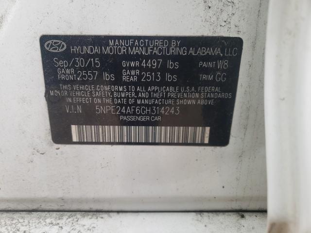 Photo 9 VIN: 5NPE24AF6GH314243 - HYUNDAI SONATA SE 