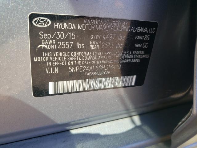 Photo 9 VIN: 5NPE24AF6GH314419 - HYUNDAI SONATA SE 