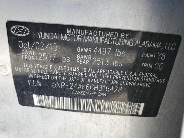 Photo 11 VIN: 5NPE24AF6GH316428 - HYUNDAI SONATA 