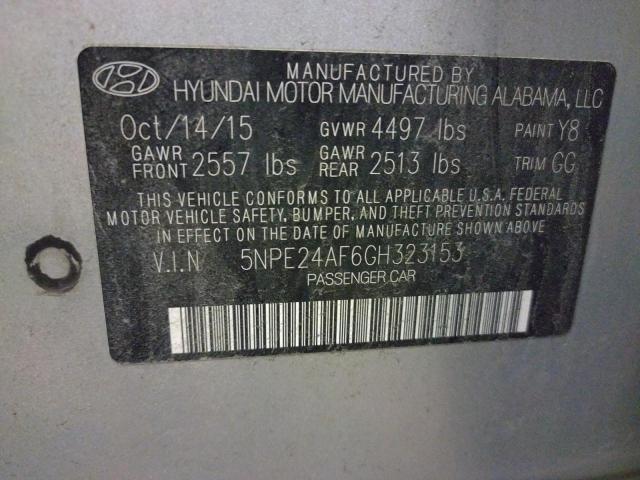 Photo 11 VIN: 5NPE24AF6GH323153 - HYUNDAI SONATA SE 