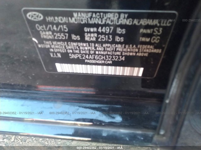 Photo 8 VIN: 5NPE24AF6GH323234 - HYUNDAI SONATA 