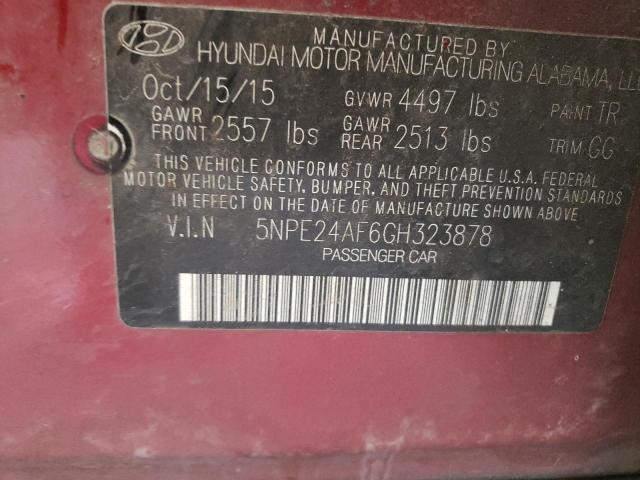 Photo 11 VIN: 5NPE24AF6GH323878 - HYUNDAI SONATA SE 