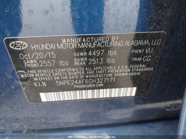 Photo 8 VIN: 5NPE24AF6GH327171 - HYUNDAI SONATA 