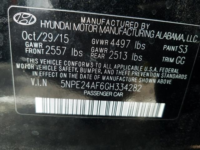 Photo 9 VIN: 5NPE24AF6GH334282 - HYUNDAI SONATA 