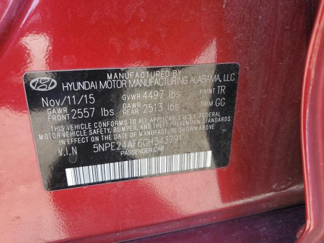 Photo 11 VIN: 5NPE24AF6GH343791 - HYUNDAI SONATA SE 