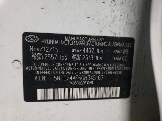 Photo 9 VIN: 5NPE24AF6GH345167 - HYUNDAI SONATA SE 